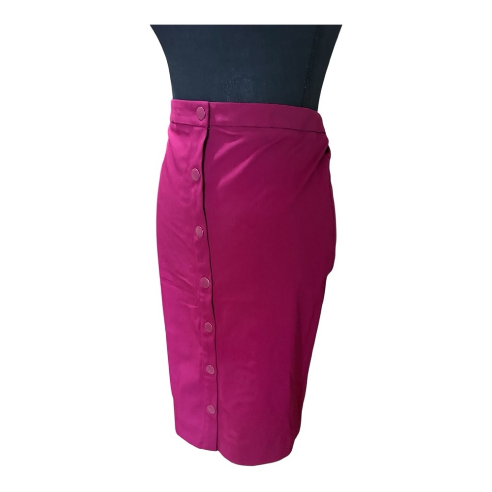 The Limited magenta pencil skirt with a button-front detail. - Picture 3 of 6